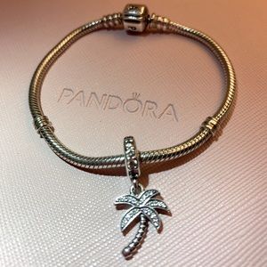 Pandora Sparkling Palm Tree Dangle Charm